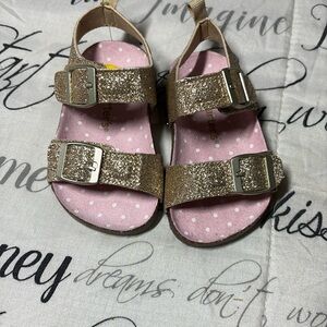 Carter's Pink and Gold Glitter Sandals
